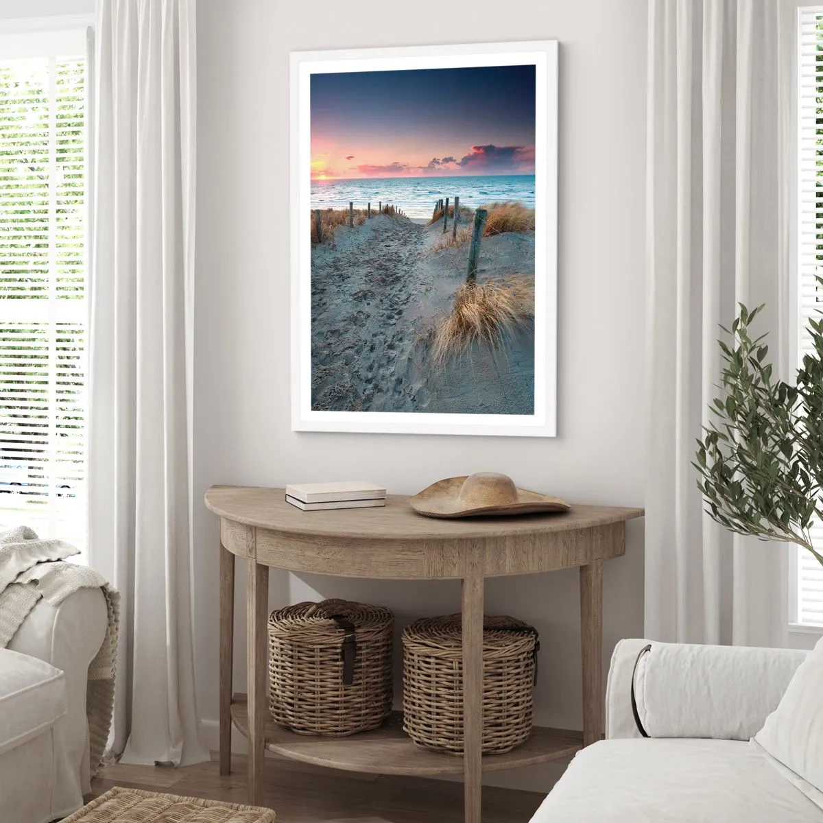 Plakat w białej ramie - Rozlałeś tęczę blasków promienistą… - 70x100 cm