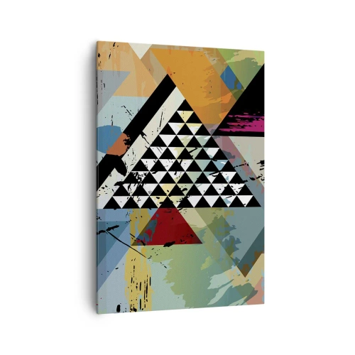 Obraz na płótnie - Abstrakcyjna kompozycja geometrycznych kształtów i barw - 70x100cm - Jakie to proste - Nowoczesna dekoracja ścienna do salonu i sypialni ARTTOR