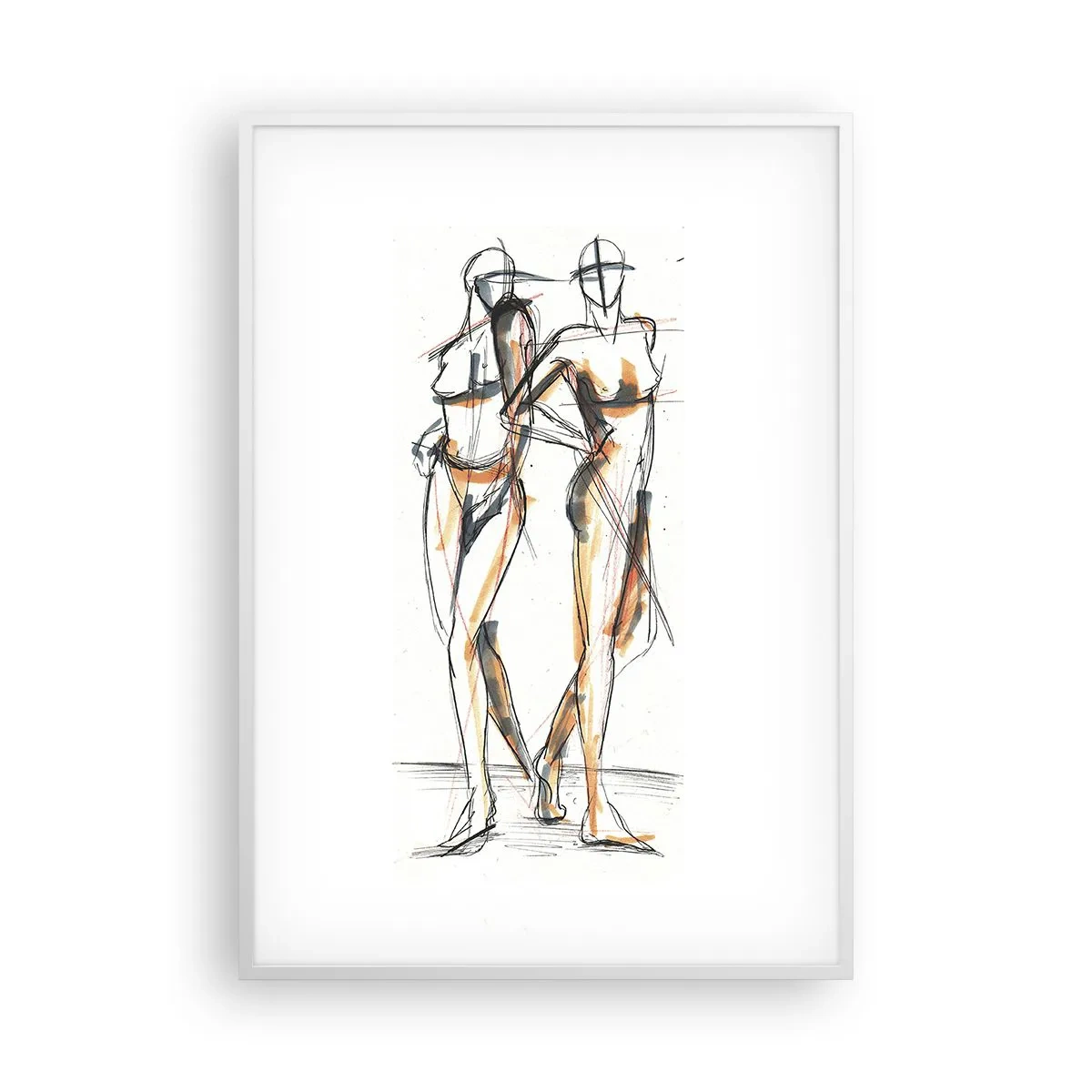 Plakat w białej ramie - Studium wdzięku - 70x100 cm
