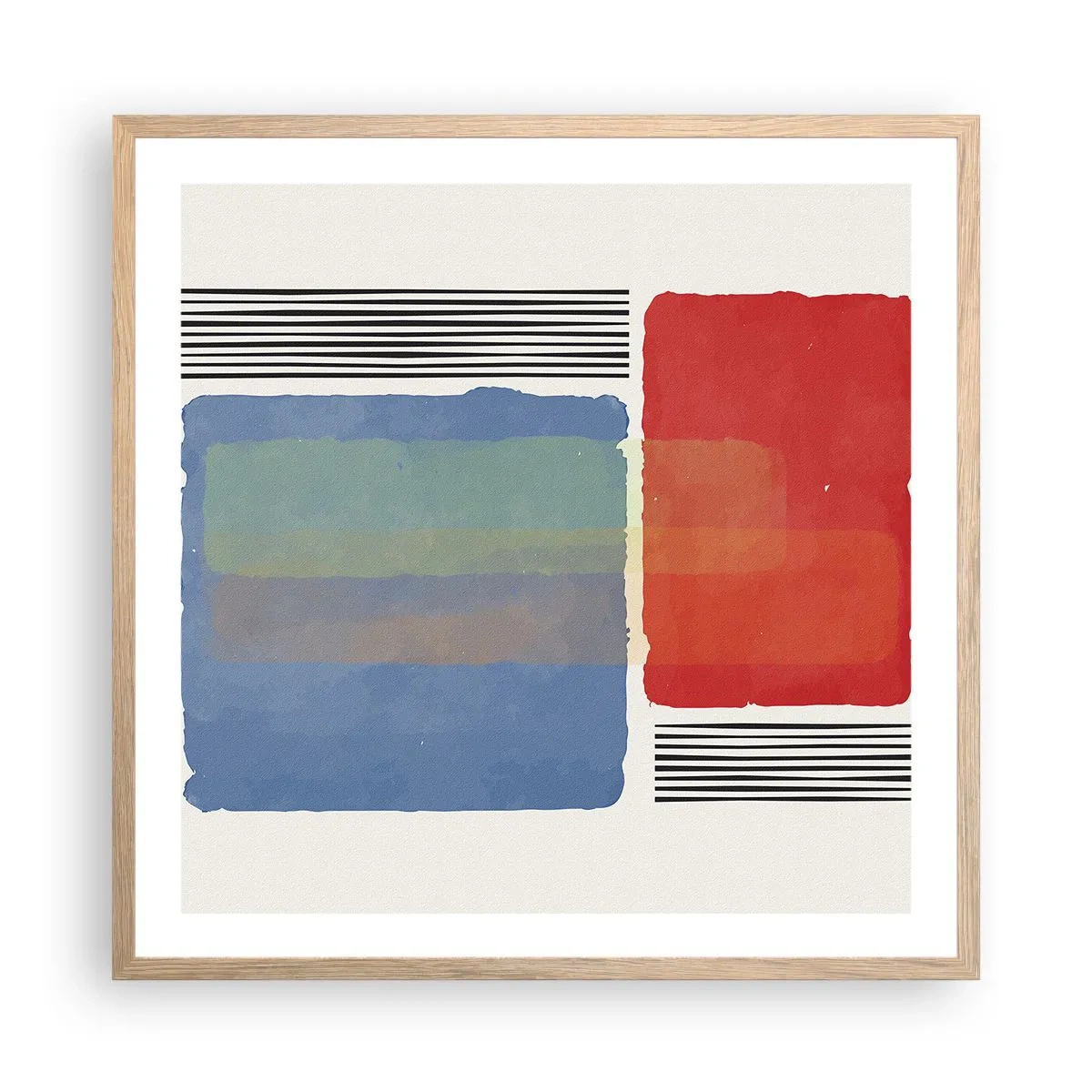 Plakat w ramie jasny dąb - Duch i litera geometrii - 60x60 cm