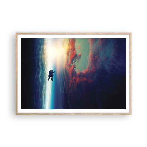 Plakat w ramie jasny dąb - Mierzyć się ze wszechświatem - 100x70 cm