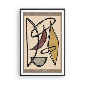 Plakat w czarnej ramie - Kompozycja – łuki i owale - 61x91 cm