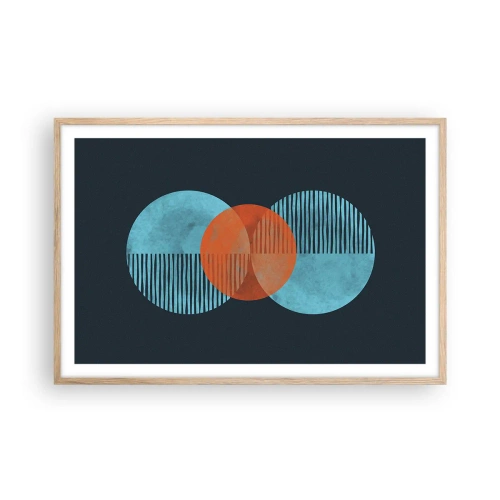Plakat w ramie jasny dąb - Kompozycja symetryczna - 91x61 cm