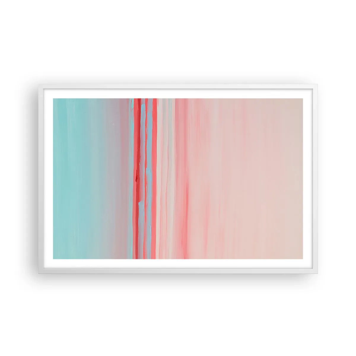 Plakat w białej ramie - Abstrakcja o świcie - 91x61 cm