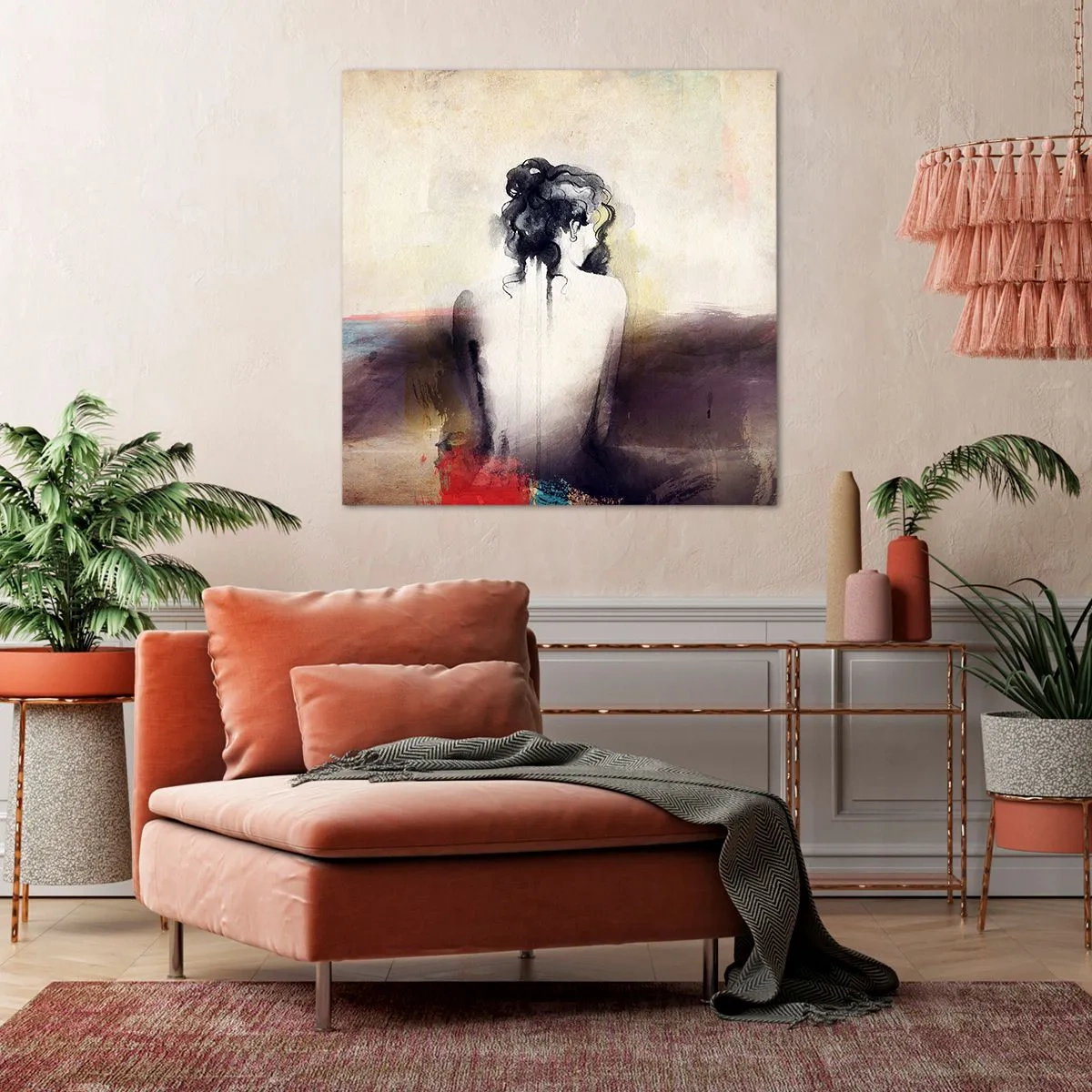 Obraz na płótnie - Łagodne linie, owalne kształty - 70x70 cm