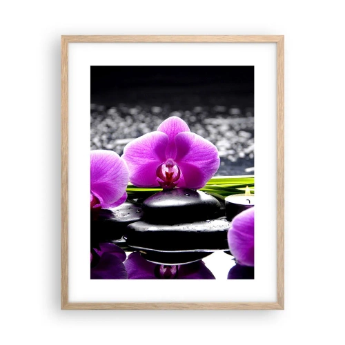 Plakat w ramie jasny dąb - Utonąć w ciszy i spokoju - 40x50 cm