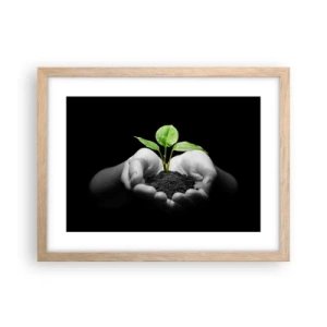 Plakat w ramie jasny dąb - Kocham naturę, chronię ją - 40x30 cm