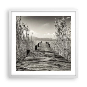 Plakat w białej ramie - W zaciszu traw - 50x50 cm
