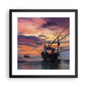Plakat w czarnej ramie - Egzotyczny wieczór - 40x40 cm
