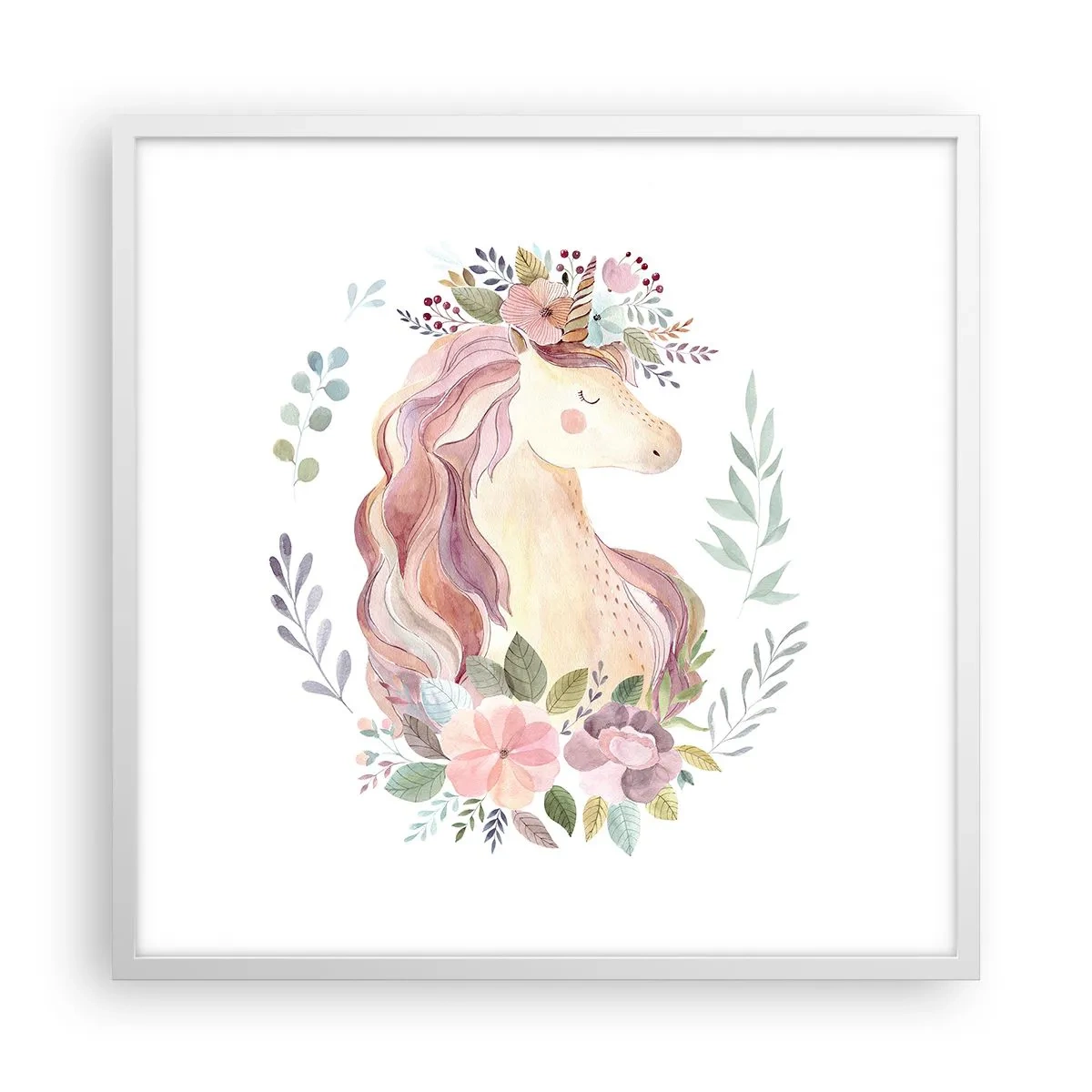 Plakat w białej ramie - Zaproszenie do świata baśni - 60x60 cm