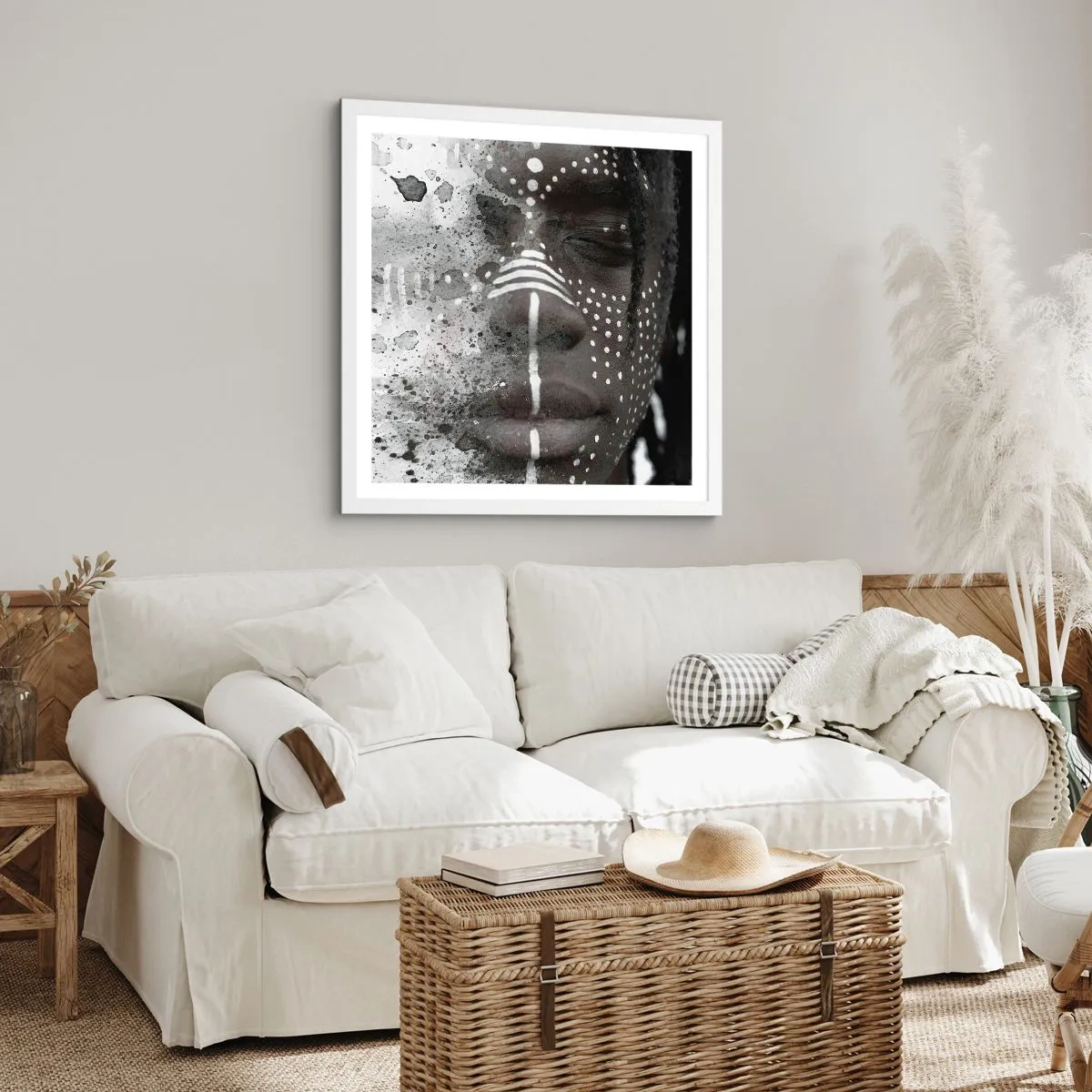 Plakat w białej ramie - Odkryj pierwotnego ducha - 40x40 cm