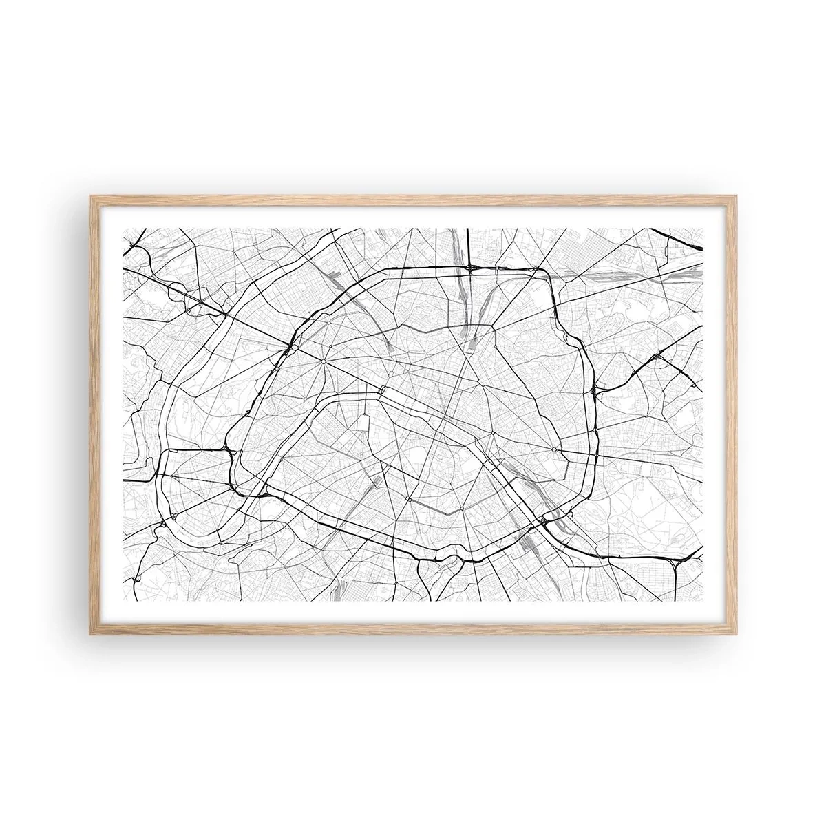 Plakat w ramie jasny dąb - Kwiat Paryża - 91x61 cm