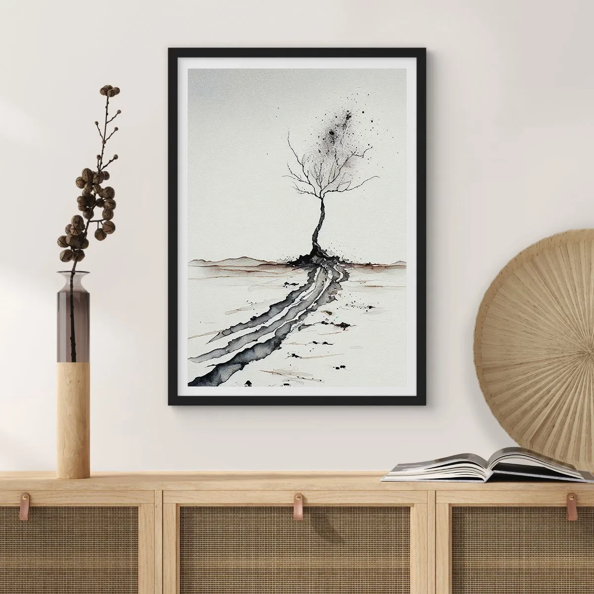 Plakat w czarnej ramie - Zimowa melancholia - 40x50 cm