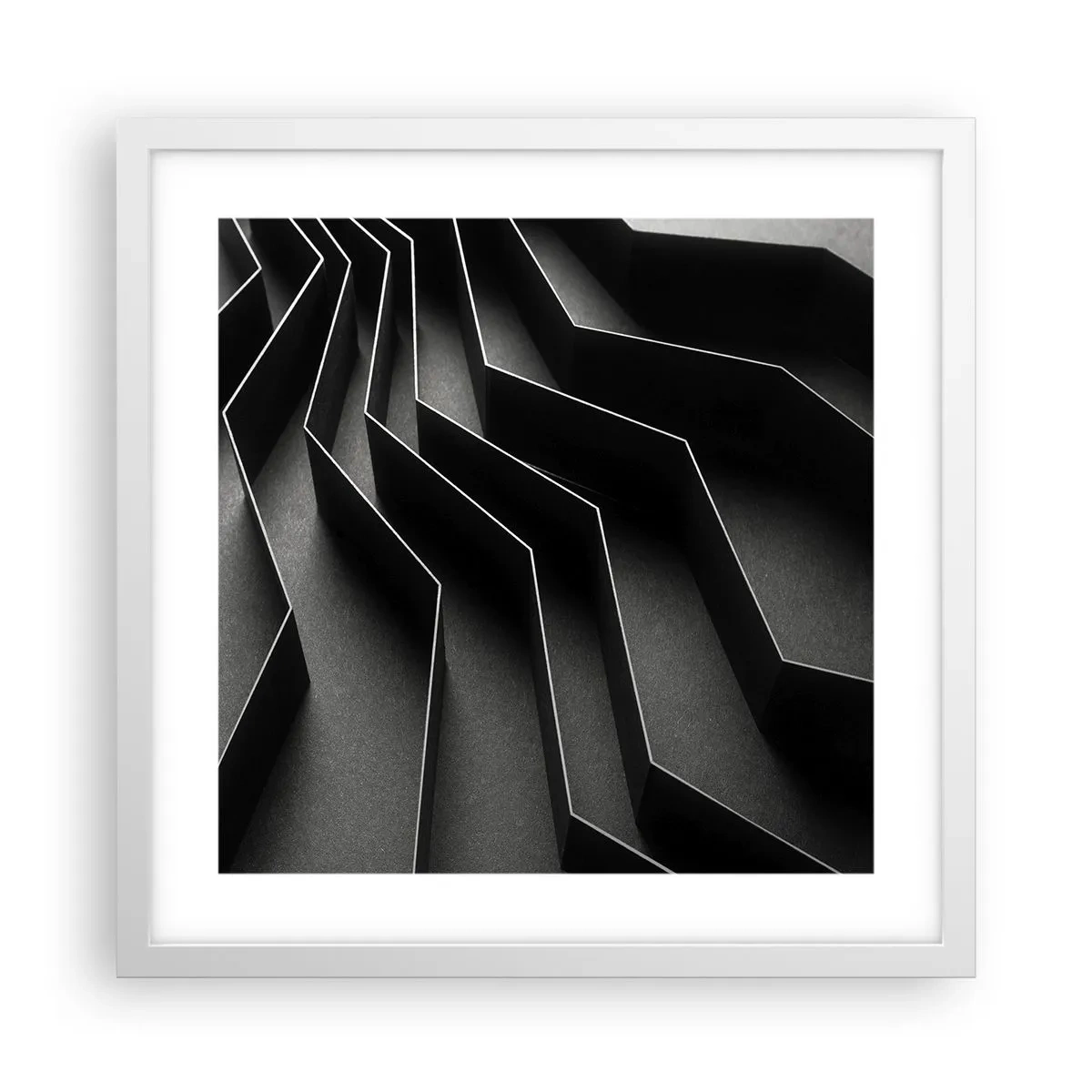 Plakat w białej ramie - Przestrzenny porządek - 40x40 cm