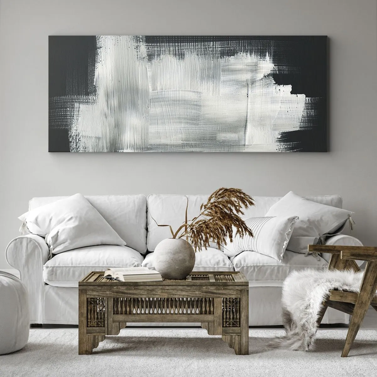 Obraz na płótnie - Utkane z pionu i poziomu - 100x40 cm