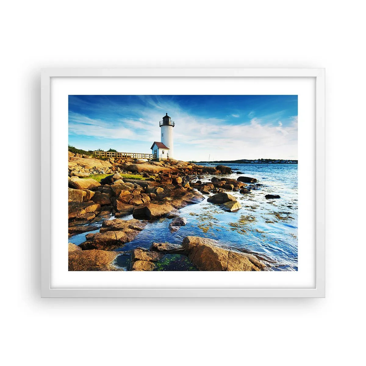 Plakat w białej ramie - Wracajcie szczęśliwie, czekam - 50x40 cm