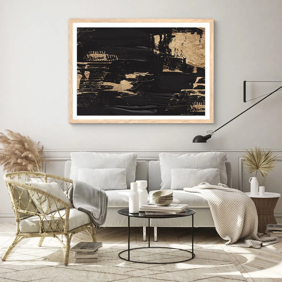 Plakat w ramie jasny dąb - Ślad dotyku - 50x40 cm