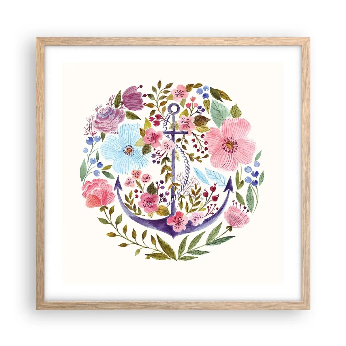 Plakat w ramie jasny dąb - Dobry sen żeglarza - 50x50 cm