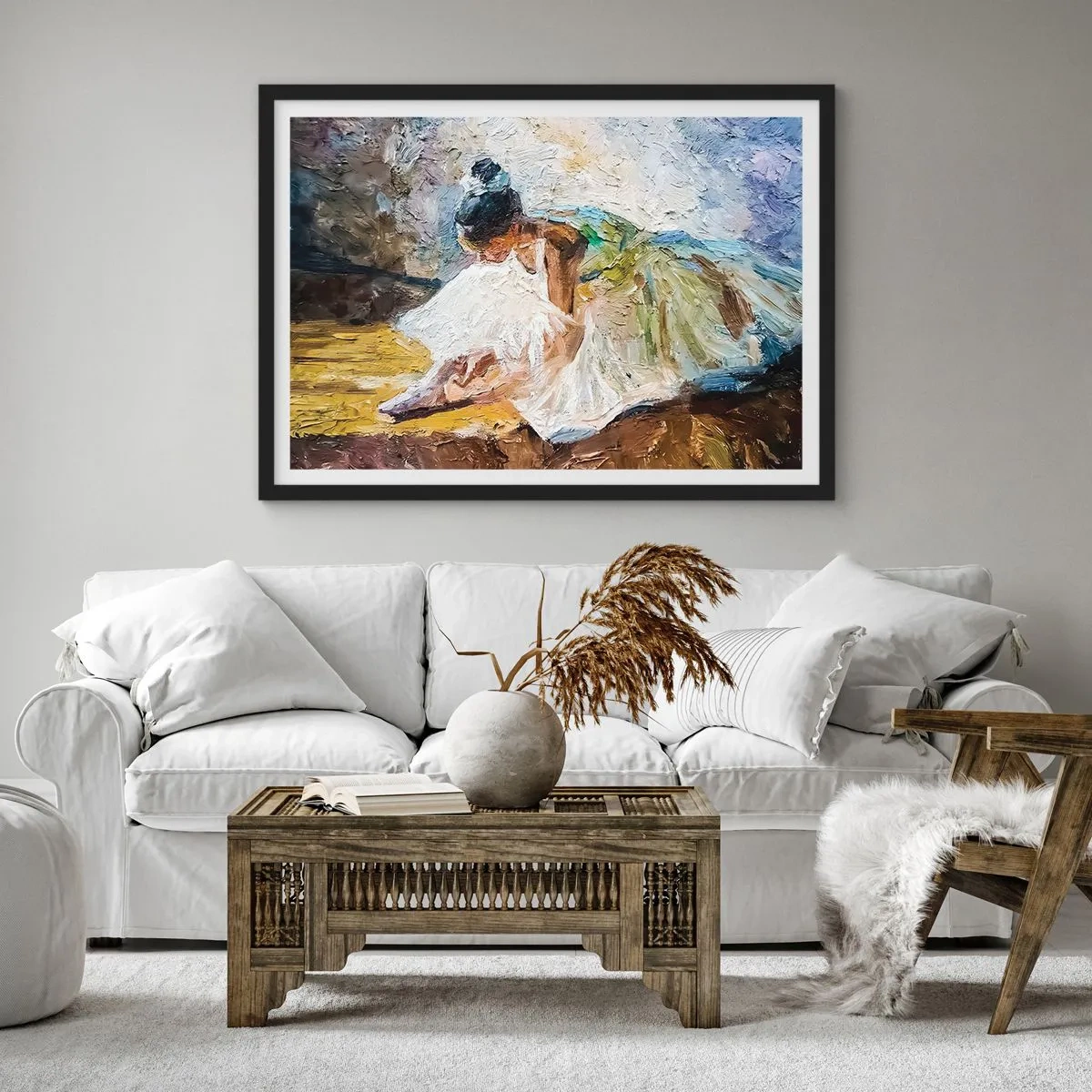 Plakat w czarnej ramie - Z obrazu Degasa - 40x30 cm
