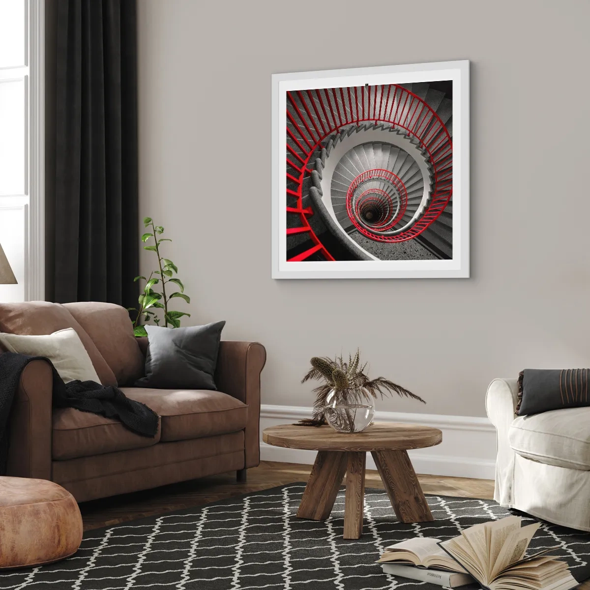 Plakat w białej ramie - Zabawy architektury - 50x50 cm