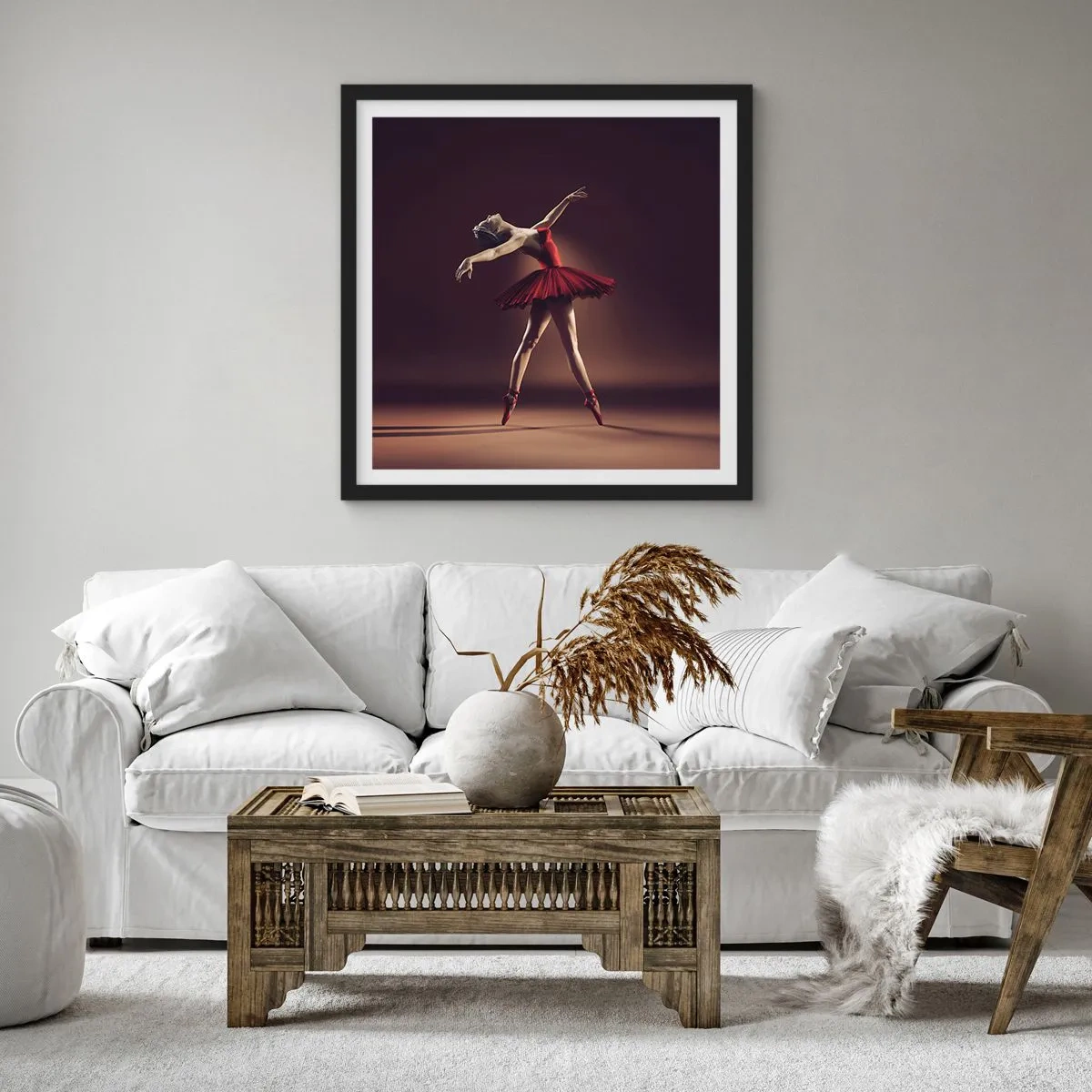 Plakat w czarnej ramie - Prima ballerina - 60x60 cm