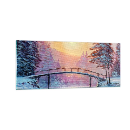 Obraz na szkle - Cztery pory roku - zima - 100x40 cm