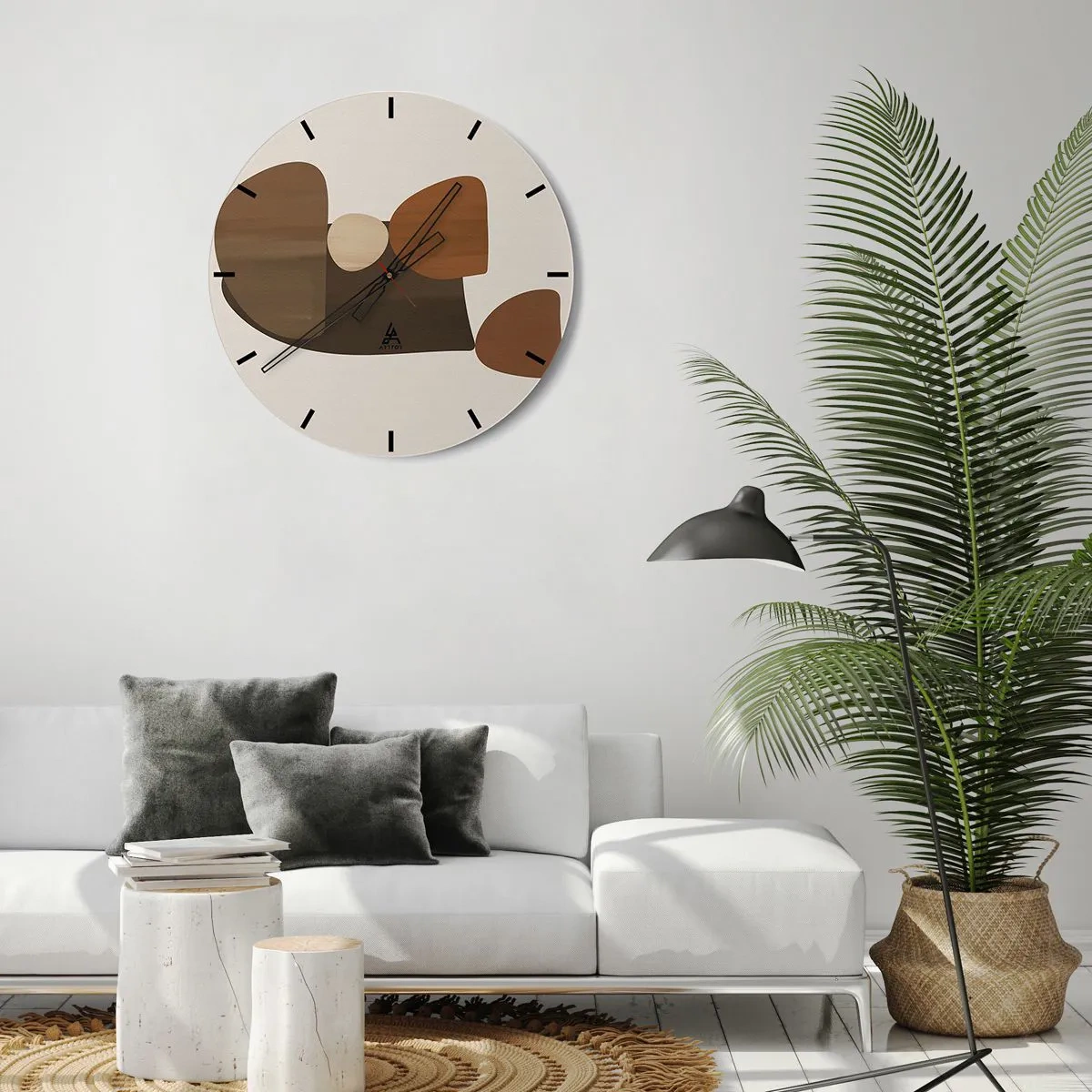 Zegar ścienny - Kompozycja w brązie - 40x40 cm