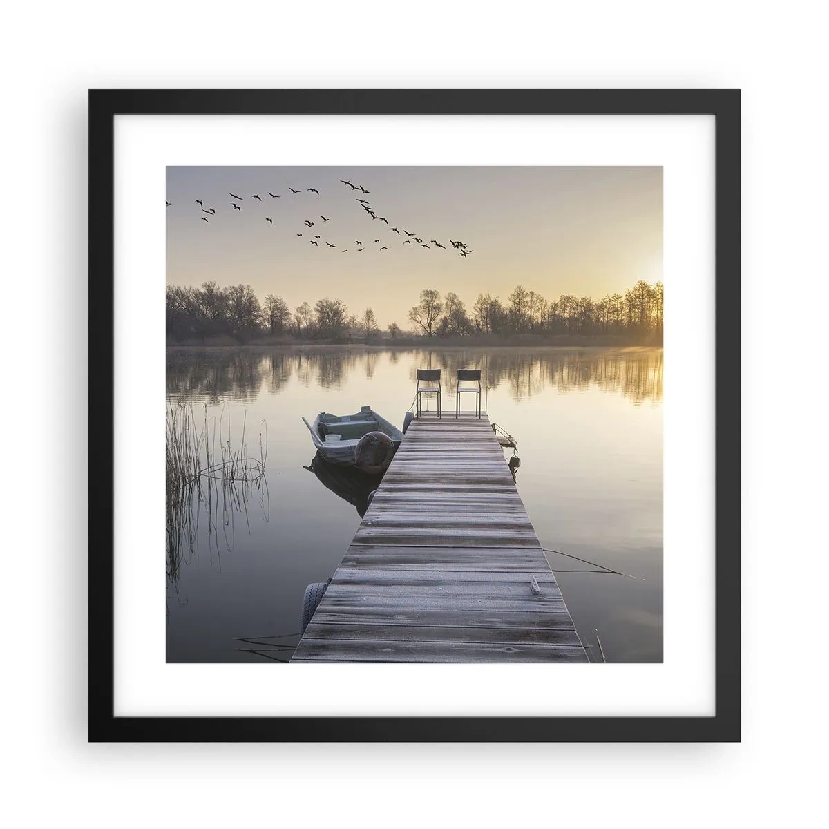 Plakat w czarnej ramie - Wrócę za jakiś czas - 40x40 cm