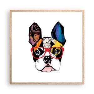 Plakat w ramie jasny dąb - Intelektualista - 60x60 cm