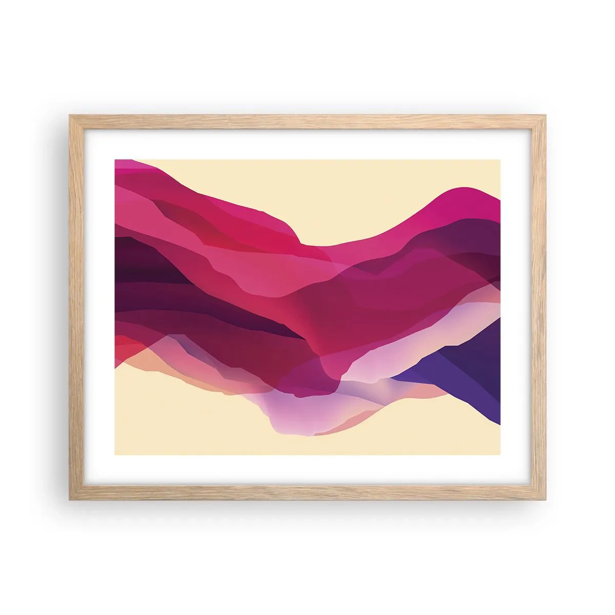 Plakat w ramie jasny dąb - Fale purpury - 50x40 cm