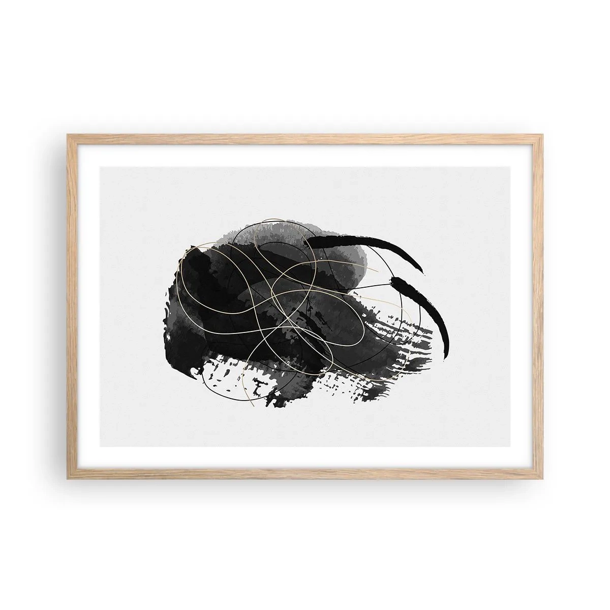 Plakat w ramie jasny dąb - Wysnute z czerni - 70x50 cm