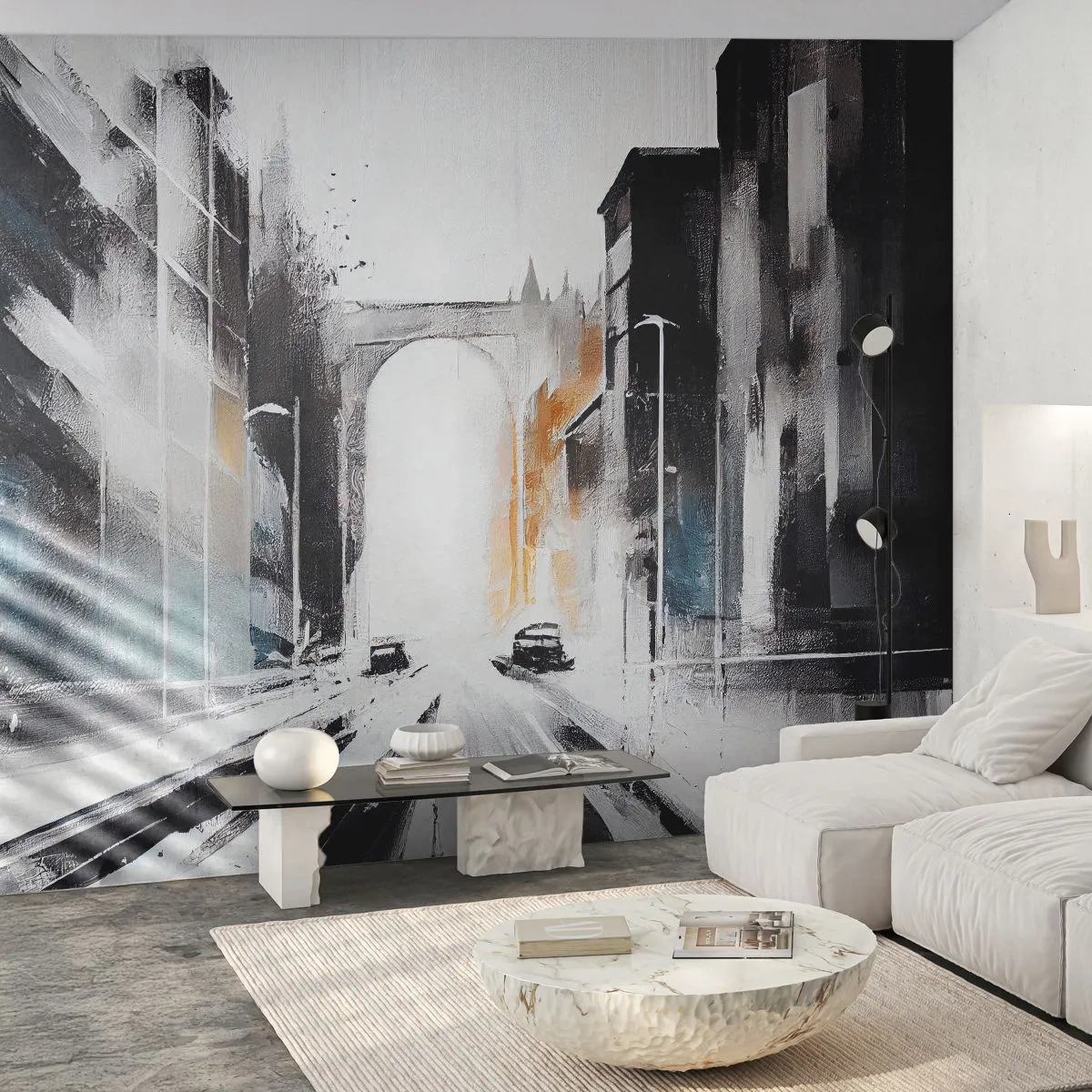 Fototapeta Premium Canvas - Studium miasta: architektura i ruch - Architektura, Pejzaż, Ulica - 250x175 cm