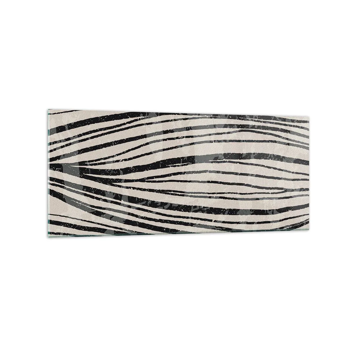 Obraz na szkle - Abstrakcyjne fale w czarno-białych odcieniach - 120x50cm - Rozlewisko linii - Nowoczesna dekoracja ścienna do salonu i sypialni ARTTOR