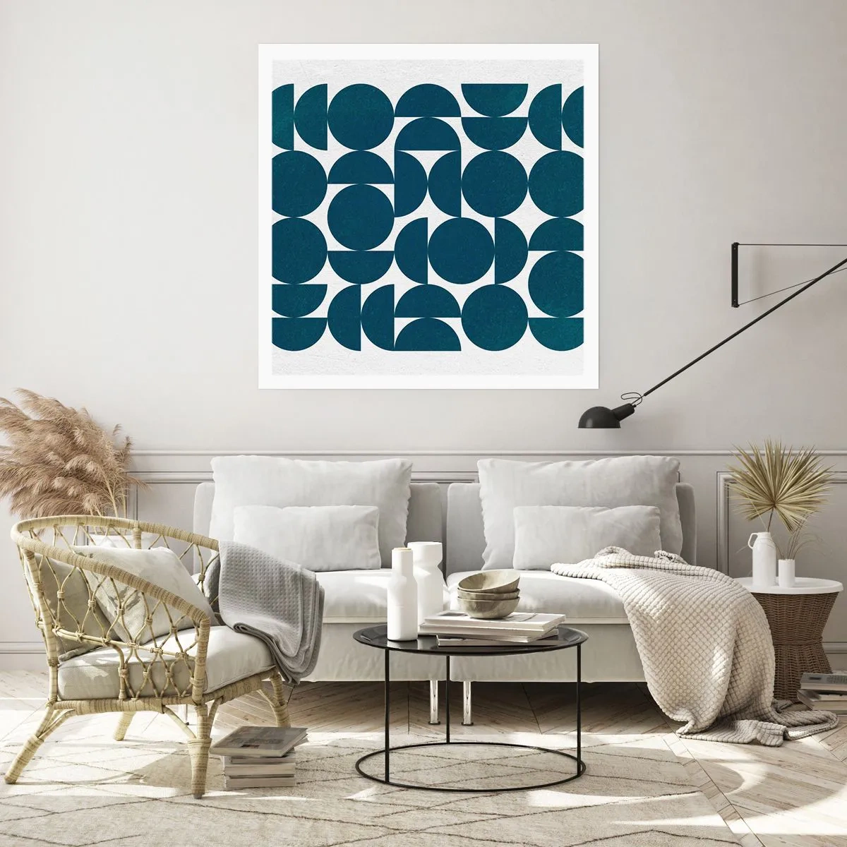 Plakat - Koła i półkola - 60x60 cm