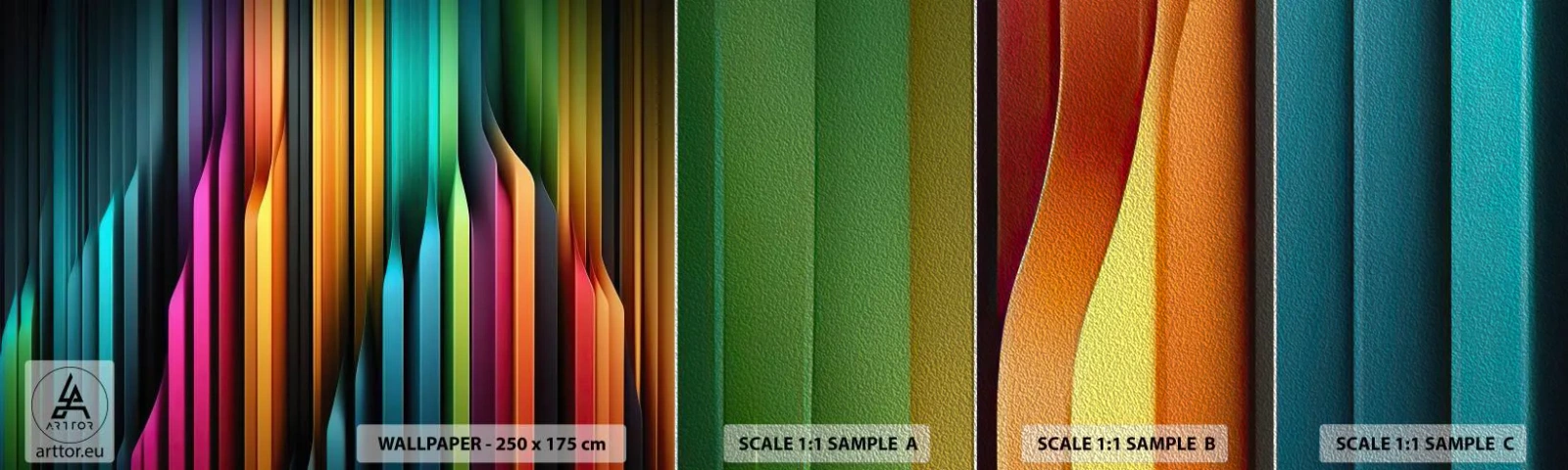 Fototapeta Próbka Premium Sand - Świetlne organy - Kolorowy, Linie, Abstrakcja - 100x30 cm