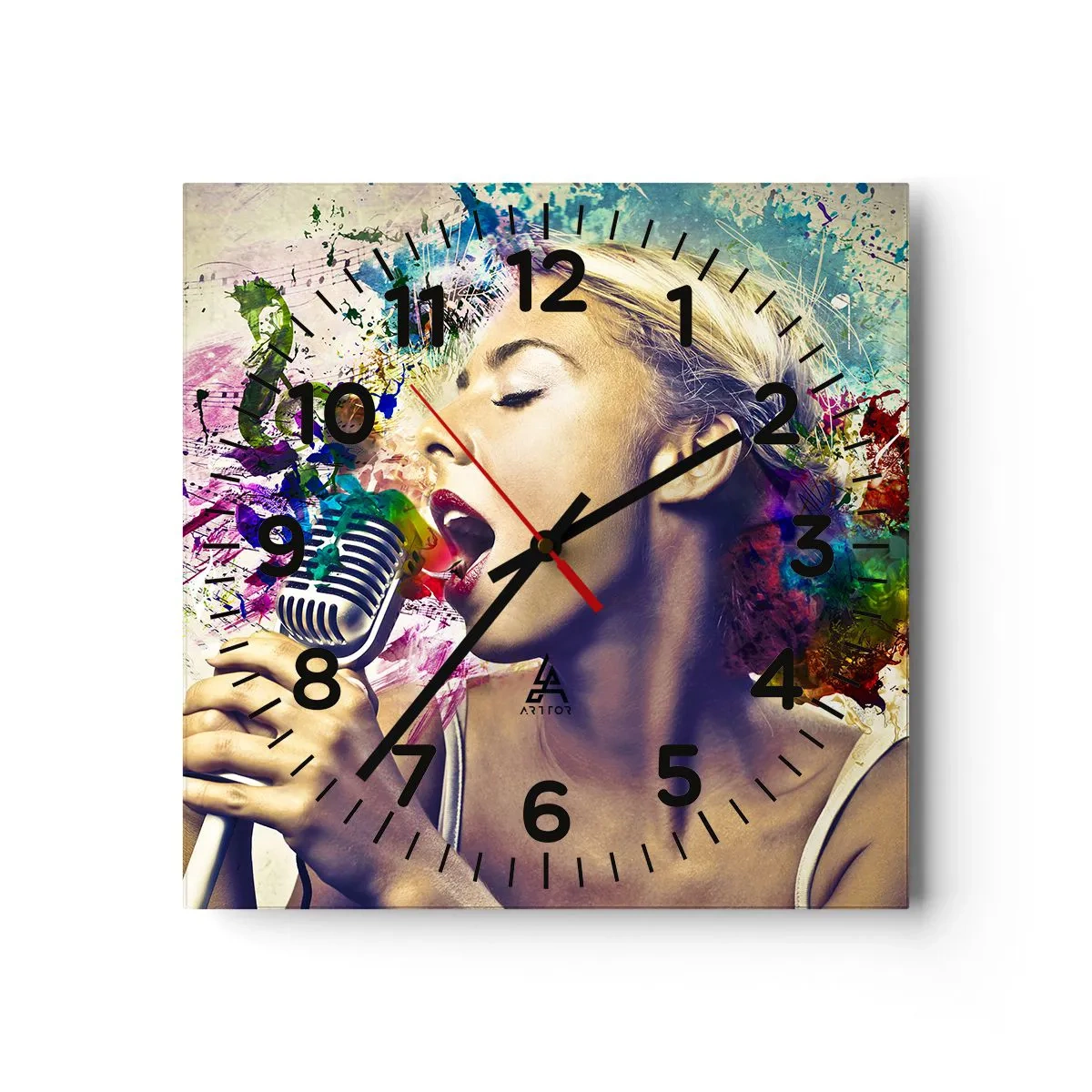 Zegar ścienny - Pomalować głosem świat - 40x40 cm