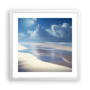 Plakat w białej ramie - Rajskie wakacje - 40x40 cm