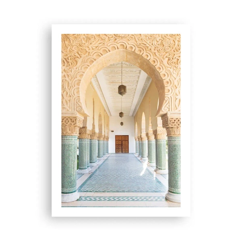 Plakat - Zdjęcie zdobionego arkadowego korytarza w stylu orientalnym - 50x70cm - Z opowieści Szeherezady - Nowoczesna dekoracja ścienna do salonu, kuchni i sypialni ARTTOR