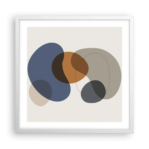 Plakat w białej ramie - Krople barw - 50x50 cm