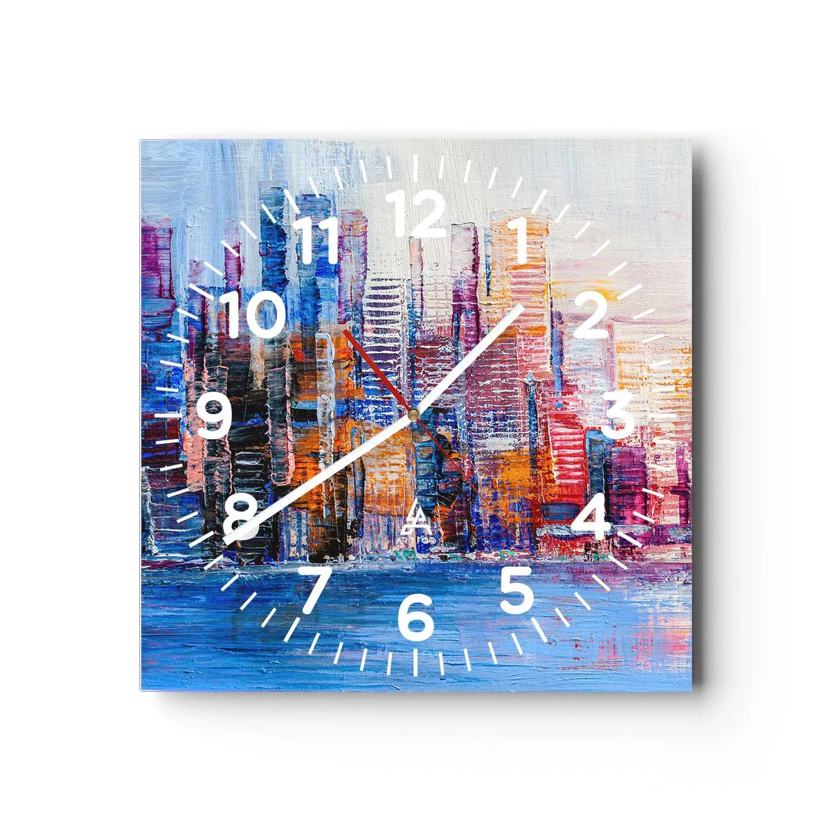 Zegar ścienny - Radosna metropolia - 40x40 cm