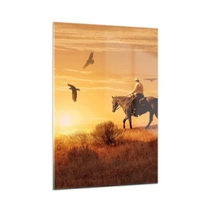 Obraz na szkle - Samotnie przez prerię - 50x70cm - Samotnie przez prerię - Nowoczesna dekoracja ścienna do salonu, kuchni i sypialni ARTTOR