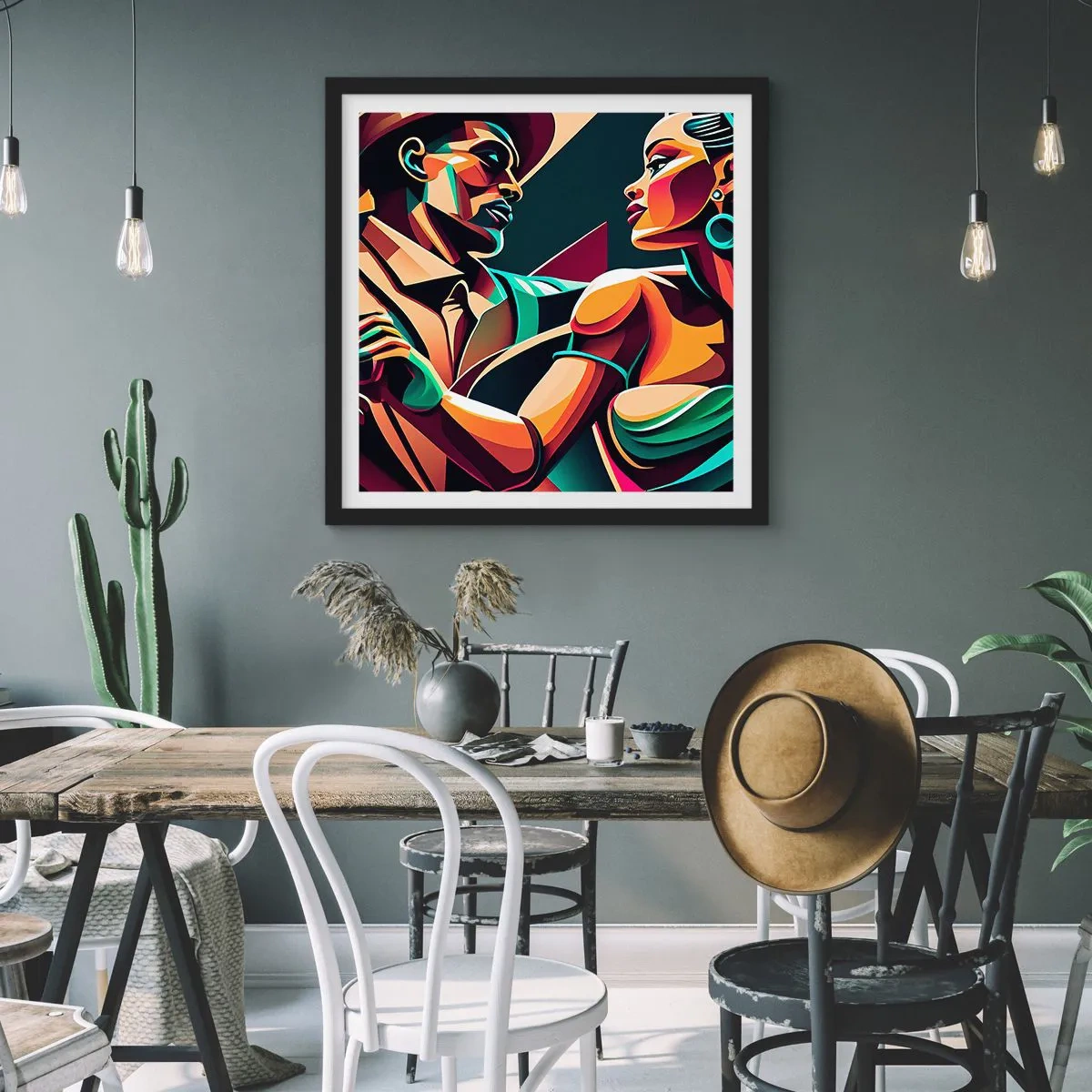 Plakat w czarnej ramie - W rytmie serca - 60x60 cm