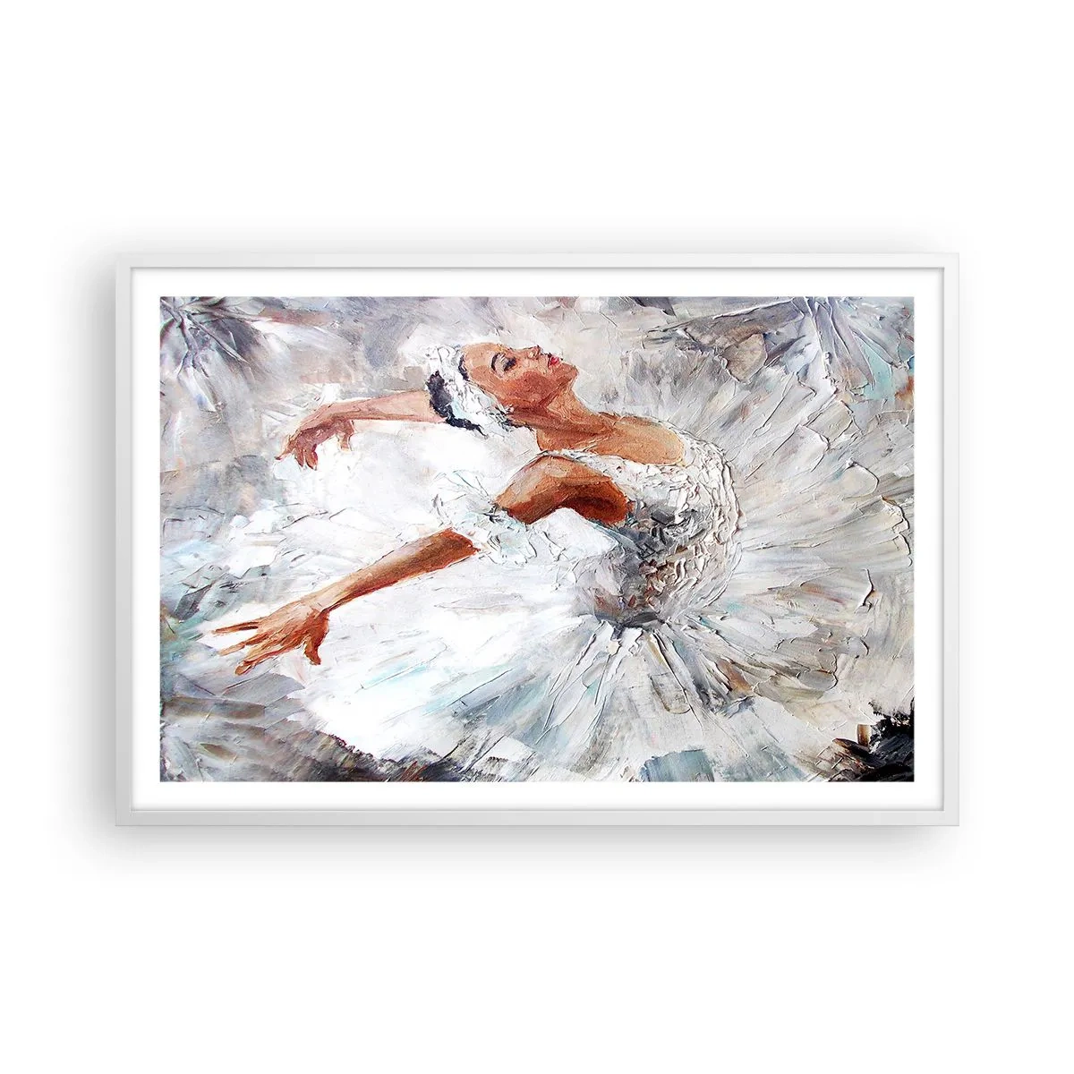 Plakat w białej ramie - Delikatna i lekka jak tiul - 91x61 cm