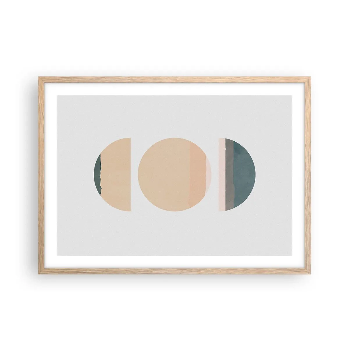 Plakat w ramie jasny dąb - Koło za kołem - 70x50 cm