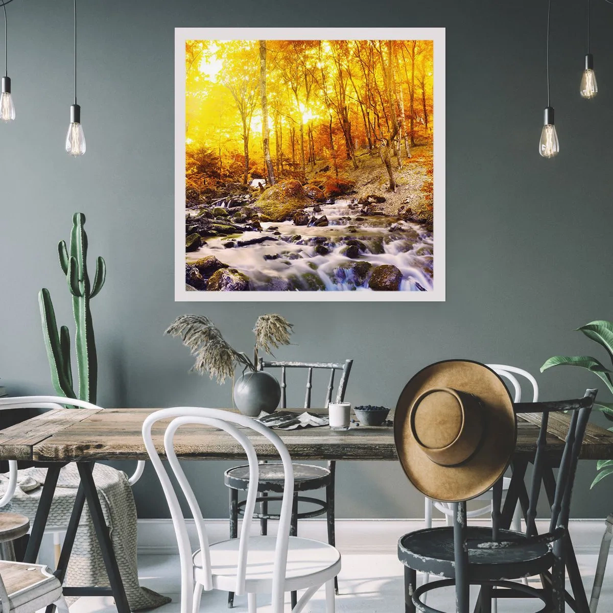 Plakat - Kamienie oprawne w złoto i platynę - 40x40 cm