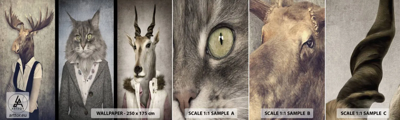 Fototapeta Próbka Samoprzylepna Deluxe Sticker - Futra znów w modzie - Abstrakcja, Fantasy, Łoś - 100x30 cm