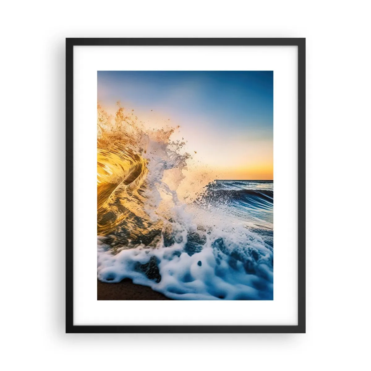 Plakat w czarnej ramie - Zabawa na piasku - 40x50 cm