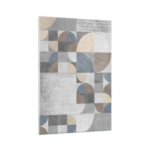 Obraz na szkle - Geometryczny wzór w pastelowych odcieniach - 70x100cm - Ceramiczna fantazja - Nowoczesna dekoracja ścienna do salonu i sypialni ARTTOR