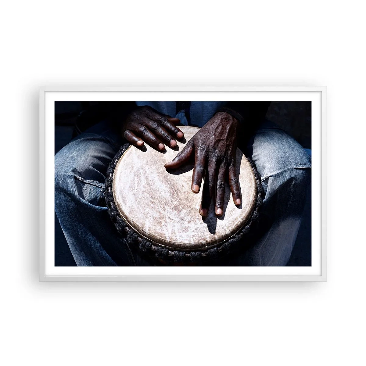 Plakat w białej ramie - Żyj w swoim rytmie - 91x61 cm