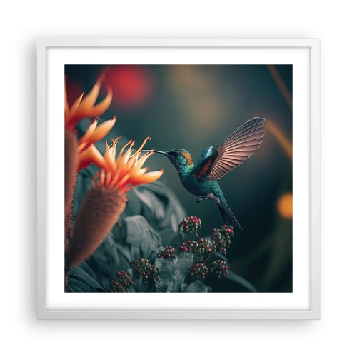 Plakat w białej ramie - naprawdę barwne życie - 50x50 cm